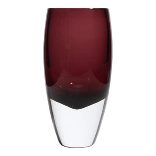 Hand Blown Murano Vase in Amethyst For Sale