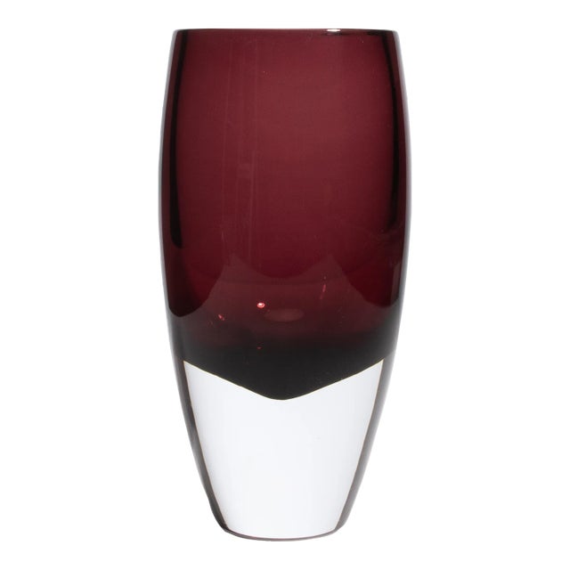 Hand Blown Murano Vase in Amethyst For Sale