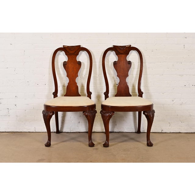Baker Furniture Georgian Carved Mahogany Side Chairs or Dining Chairs, Pair For Sale - Image 13 of 13