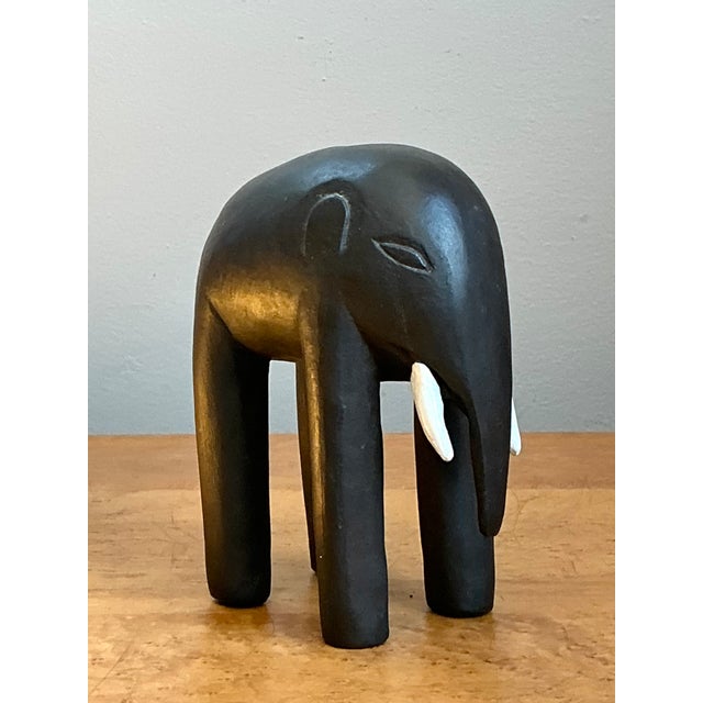 Wood Vintage Wooden Elephant Figurine For Sale - Image 7 of 12