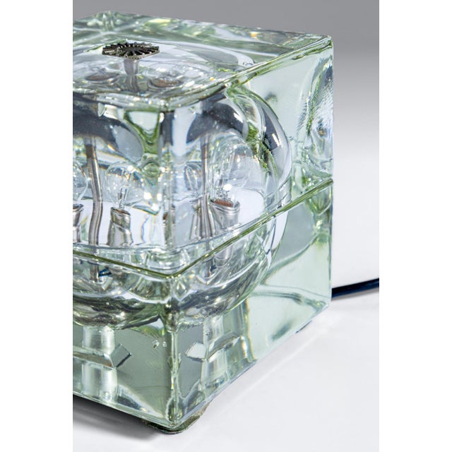 Cubosfera Glass Table Lamp by Alessandro Mendini for Fidenza Vetraria, 1960s, in Very Good conditions. Designed 1960 to...