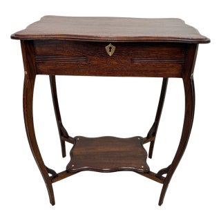 Antique Vanity Side Table with Hinged Lid, 1890s For Sale