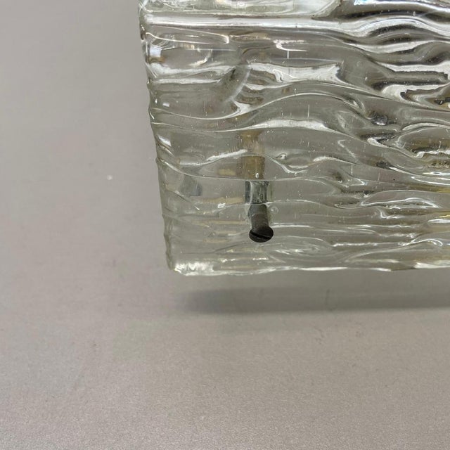 Metal Large Vintage Hollywood Regency Ice Glass Wall Light by J.T. Kalmar, 1950s For Sale - Image 7 of 18