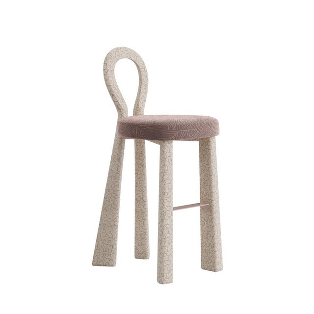 Textile Mary III Bar Chair with Upholstered Legs by Ottiu For Sale - Image 7 of 7