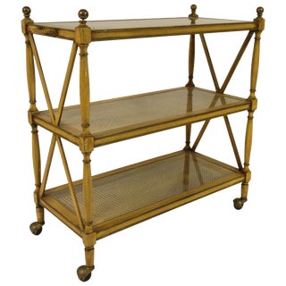 1950s 3-Tier Wood Serving Cart For Sale