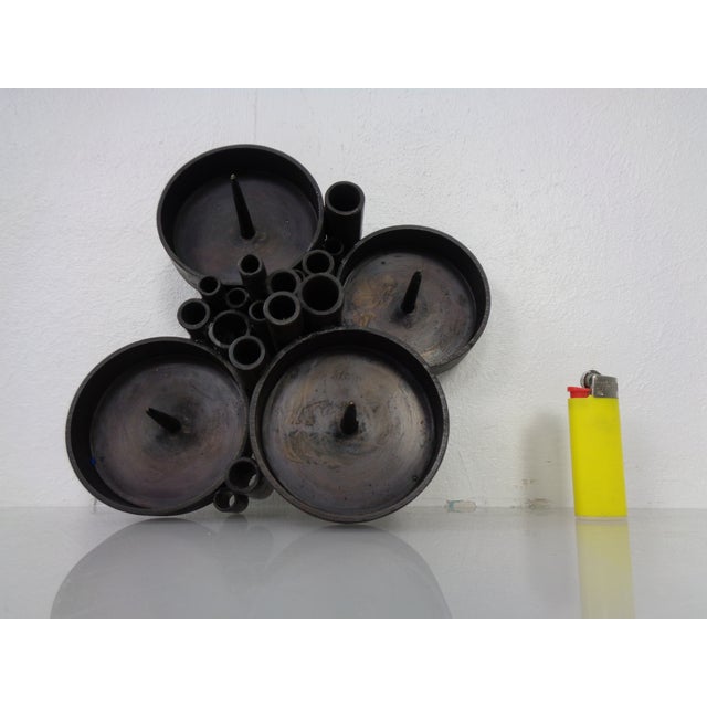 Brutalist Bronze Candleholder by Manfred Bergmeister for Ebersberg, Germany, 1960s For Sale - Image 15 of 18