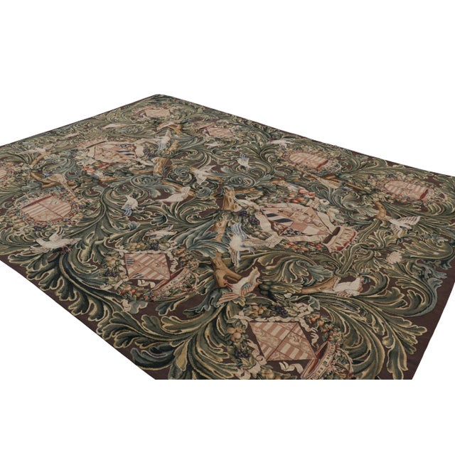 2010s Rug & Kilim’s Armorial Tudor Style Rug in Black, With Beige, Blue and Gold Tones For Sale - Image 5 of 7