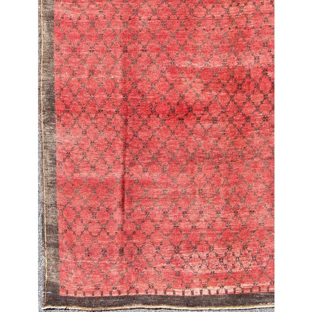 Modern Keivan Woven Arts Turkish Konya Rug With a Modern Design in Red and Brown For Sale - Image 3 of 9