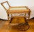 Boho Chic Heywood Wakefield Wicker Rolling Bar Cart Tea Cart With Removable Glass Tray For Sale - Image 3 of 9