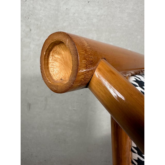 Vintage Bamboe Houndstooth Armchair For Sale - Image 9 of 10