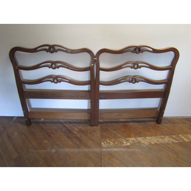 Wood King Size Ribbon Back Solid Mahogany Headboard For Sale - Image 7 of 9
