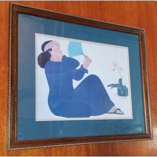 Blue 1980s "Women of Hawaii" Serigraph Art Prints by Pegge Hopper - Set of 4 For Sale - Image 8 of 11