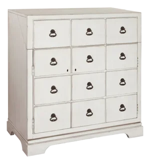 *Howard Miller Apothecary Bottoms Up Wine Console in Antique White