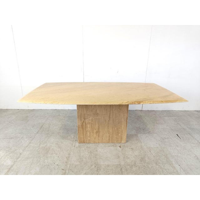 Vintage Travertine Dining Table, 1970s For Sale - Image 3 of 11