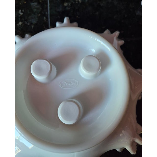 Mid 20th Century Mid 20th Century Fenton Art Glass "Silver Crest" 3-Horn Epergne Centerpiece For Sale - Image 5 of 8