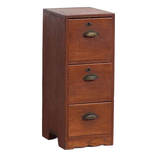 Small Antique Japanese File Cabinet For Sale