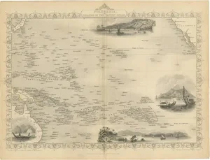 Map of Polynesia, 1851