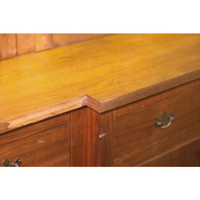 1960s Walnut Veneer Kitchen Storage Cabinet For Sale - Image 4 of 16