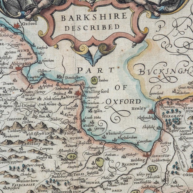 17th Century Map of the Barkshire by John Speed, 1616 For Sale - Image 11 of 18