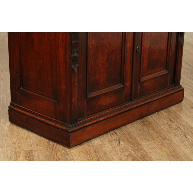 Antique Renaissance Revival Carved Walnut Drop-Front Desk For Sale - Image 14 of 18