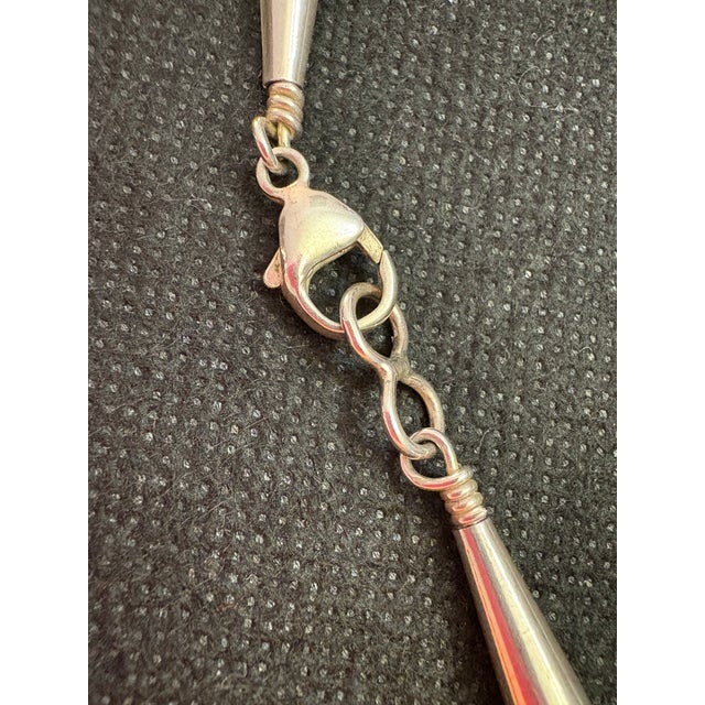 Late 20th Century Sterling Silver 6.9mm Navajo Pearl Beaded Necklace 22in Long For Sale - Image 10 of 11