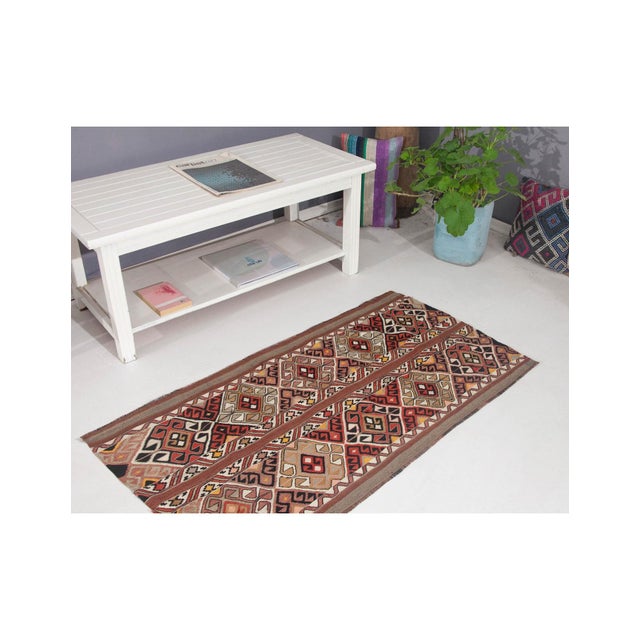 Small Vintage Turkish Kilim Rug - 2`4" X 4`6" For Sale In Los Angeles - Image 6 of 6