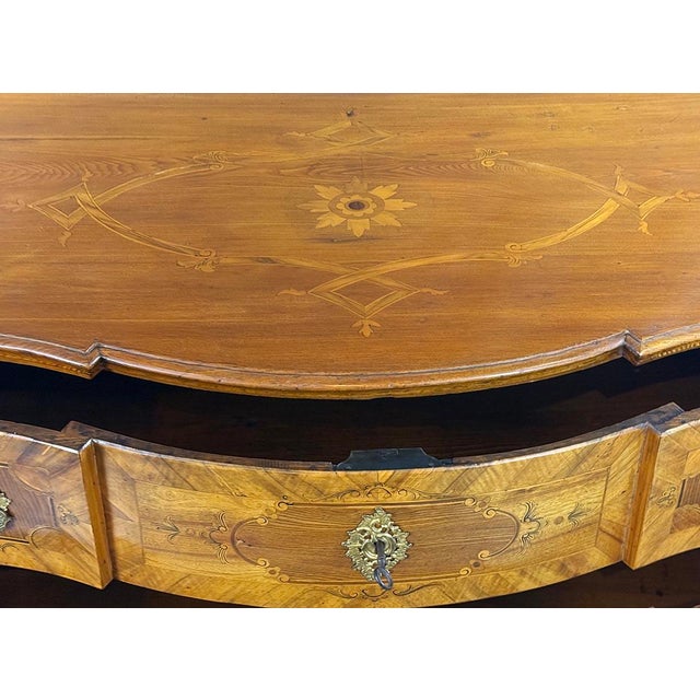 Wood Antique Baroque Chest of Drawers with Inlays, 1790s For Sale - Image 7 of 11