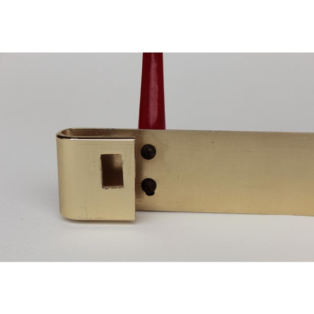 Mid-20th Century Wall-Mounted Coat Rack in Red and Black, 1950s For Sale - Image 10 of 11