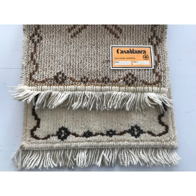 Ecru & Brown Thick Wool Rug, 1980s For Sale - Image 8 of 10