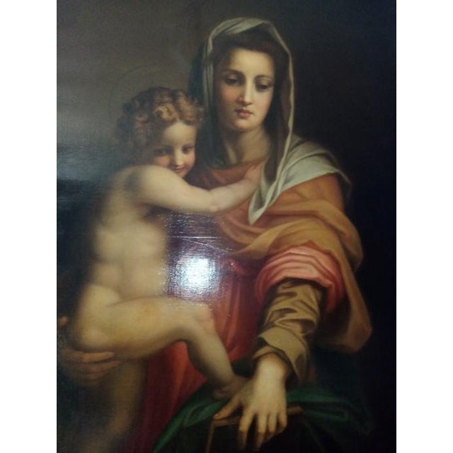 This exquisite early to mid-20th-century Italian oil painting on canvas masterfully depicts the timeless iconographic...