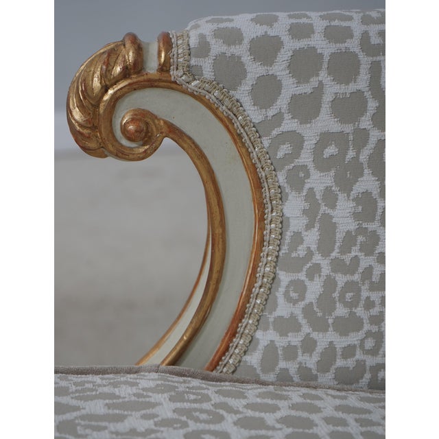1930s Pair Vintage French Louis XVI Newly Upholstered Lounge Chairs For Sale - Image 5 of 18