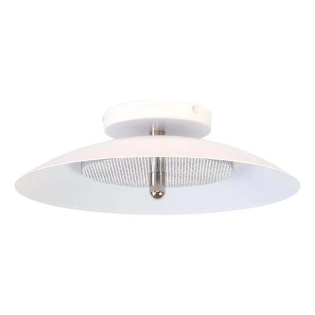 Signal Bathroom Flush Mount Ceiling Light, White & Nickel, by Souda, Modern, Minimal, Led, Surface Mount Lamp For Sale
