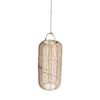 Large Rattan Pendant Lamp in the Shape of a Lantern For Sale