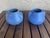 Folk Art Folk Art Pottery Brush McCoy Vellum Blue Glaze Fawn Vases - Pair For Sale - Image 3 of 7