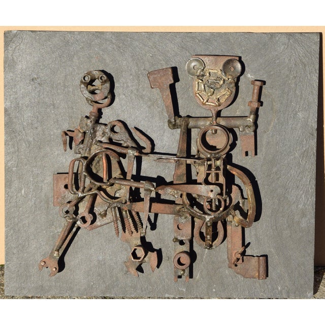 Industrial Günter Kämpfe, Coupled Pair, 1967, Metal & Slate For Sale - Image 3 of 11