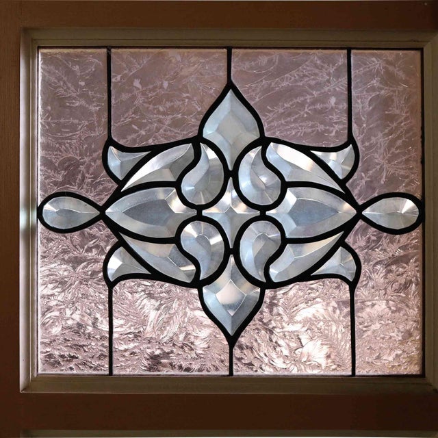 Tan Doors-Shutters With Beveled and Stained Glass Panels For Sale - Image 8 of 11