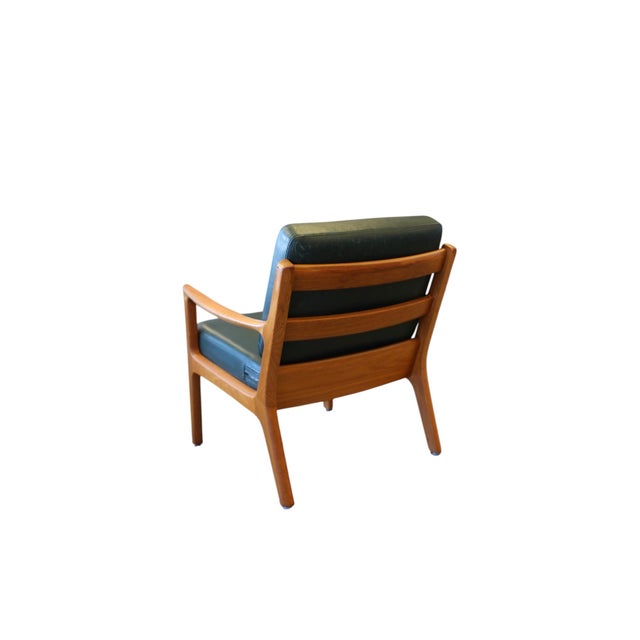 Model 169 Senator Lounge Chair in Teak and Green Leather by Ole Wanscher for Poul Jeppesens Møbelfabrik, 1960s For Sale - Image 4 of 18
