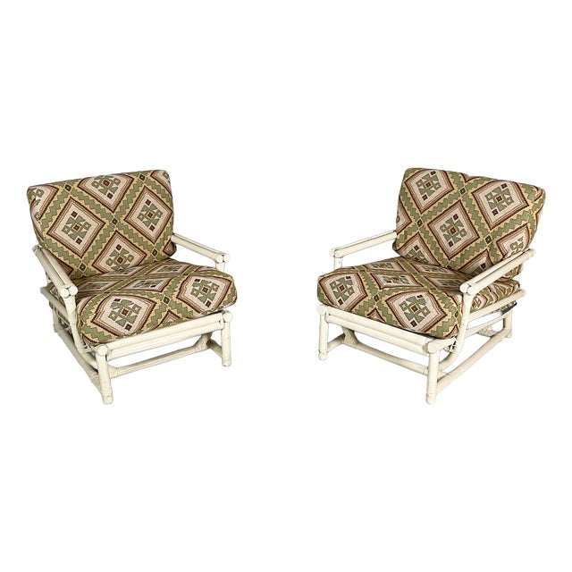 American Lounge Chairs by Lyda Levi for McGuire Company, 1970s, Set of 2 For Sale
