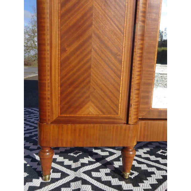 Wood Louis XVI Style Wardrobe in Marquetry and Bronze, 1920s For Sale - Image 7 of 18