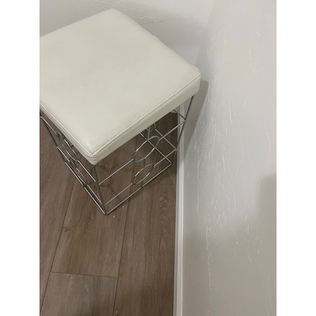 Animal Skin Late 20th Century Mid Century Vanity Bench Stool For Sale - Image 7 of 8