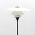 Rare, early floor lamp by Poul Henningsen for Louis Poulsen with two layer opaline glass PH 4/3 shade set, Bakelite socket...
