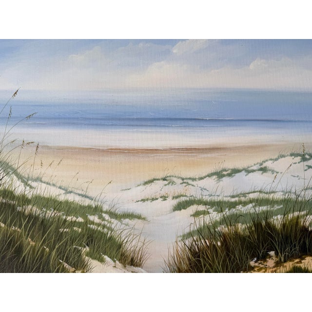1980s Ken Wallin “Coastal Scene” Oil on Canvas Painting, Framed For Sale - Image 9 of 11