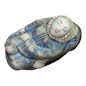A Chantilly Silver Mounted Snuff Box of a Sleeping Monk, Mid 18th Century