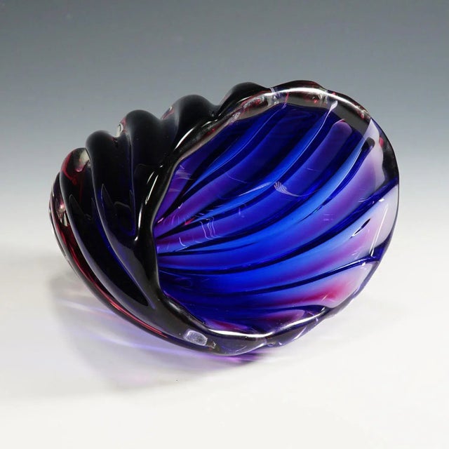 Glass Murano Ribbed Submerged Vase by Archimede Seguso, 1950s For Sale - Image 7 of 9