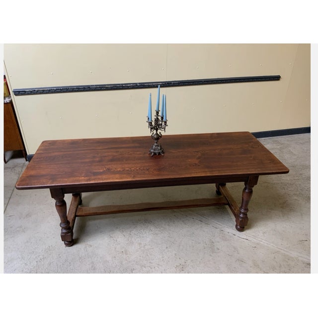 Brown Vintage Monastery Table, 1940 For Sale - Image 8 of 16