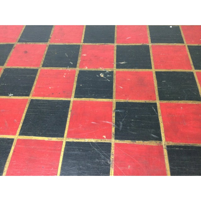 Paint Late 19th Century Red & Black Painted Game Board For Sale - Image 7 of 11