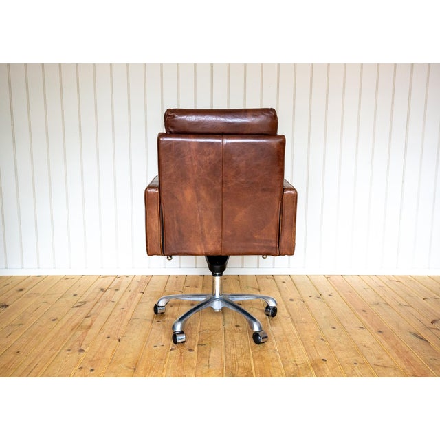 Leather Executive Desk Swivel Chair in Cigar Leather by Timothy Oulton for Halo, 2010s For Sale - Image 15 of 18