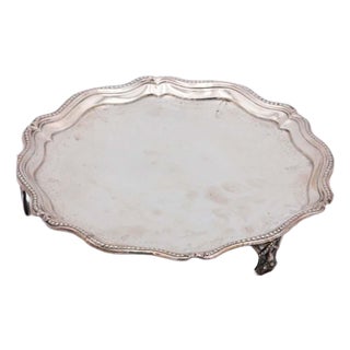 Embossed Silver Ticket Tray For Sale