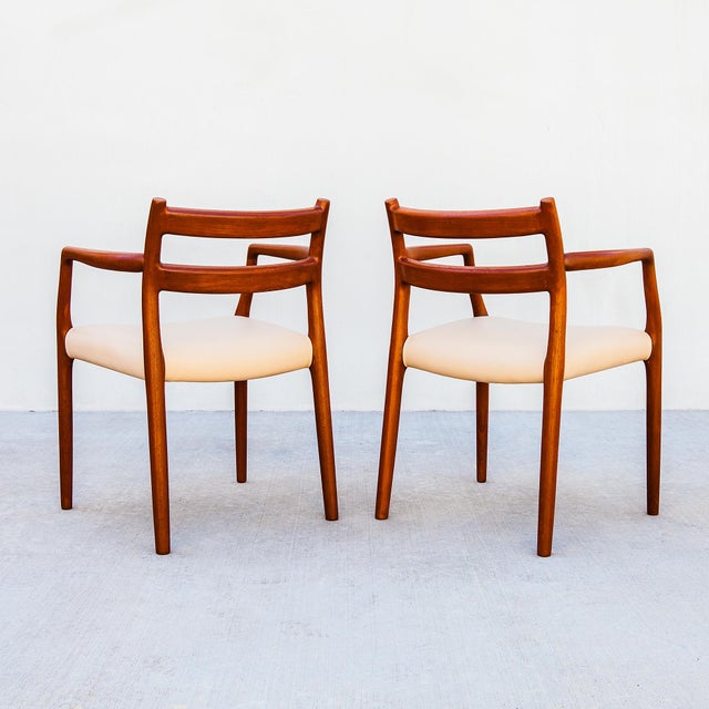 1970s Restored Niels Moller Model 67 Danish Modern Dining Chairs in Teak & Leather For Sale - Image 10 of 18