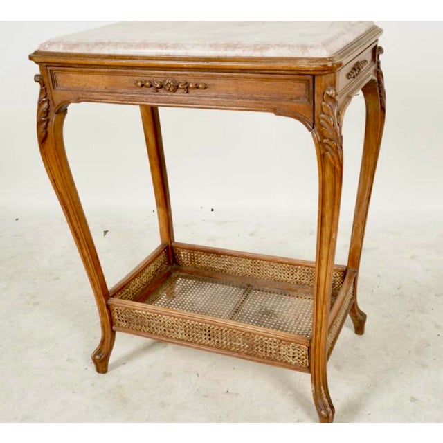 19th Century Louis XV-Style Side Table With Stone Top For Sale In Los Angeles - Image 6 of 7